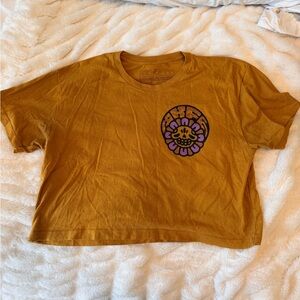 Mustard Yellow Graphic Crop Top